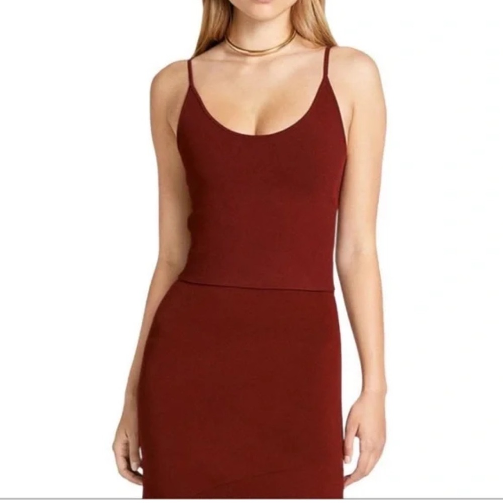 A.L.C Red Adjustable Textured Pullover Unlined Spaghetti Strap Scoop Neck Top XL